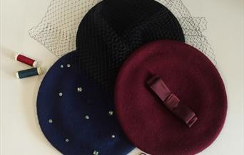 3 embellished berets