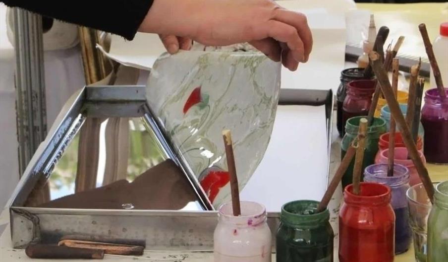 Christmas Paper Marbling Christmas Paper Marbling