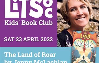 Jenny McLachlan with her book The Land of Roar