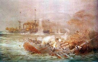 Naval battle early in war
