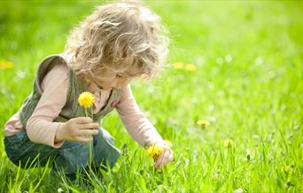 A picture of a kid in garden