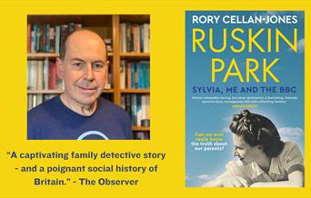 A picture of the author on the left, next to the picture of the book cover.  Quote under the authors picture that reads: 'A captivating family detecti