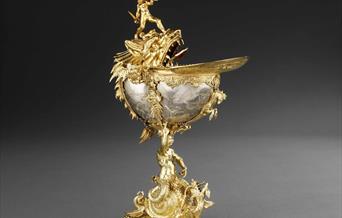 Nautilus Cup, silver, parcel-gilt, and garnet, South Netherlands (Delft), 1595. The Schroder Collection