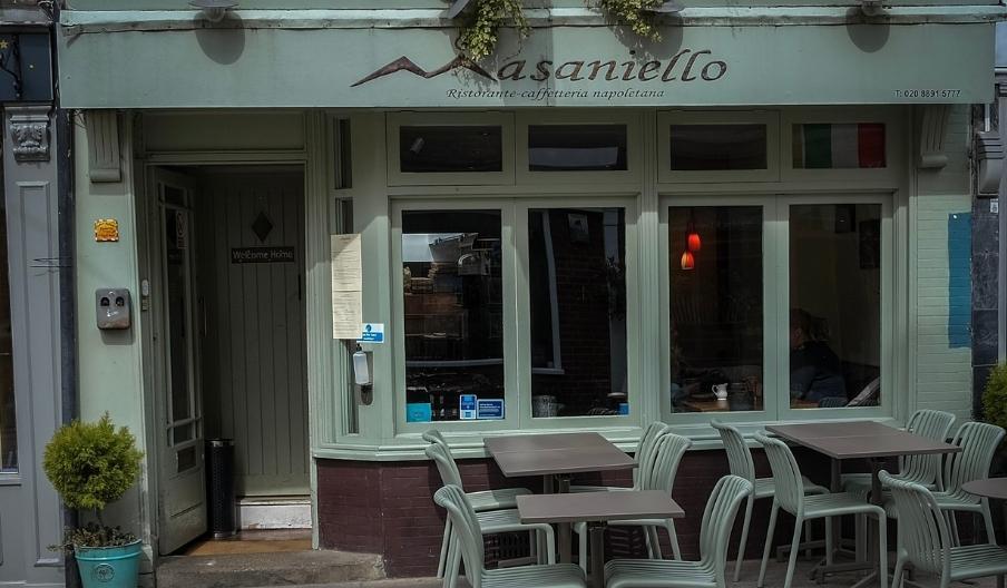 A front shot of Masiniello restaurant
