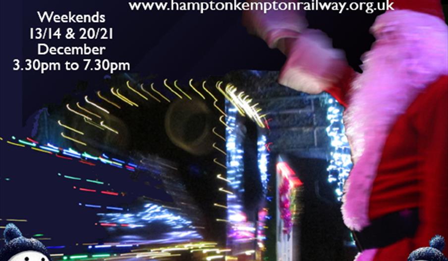 Santa waving at speeding train Santa waving at speeding train
