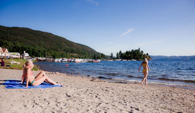 sandy beach at Norsjø Ferieland 