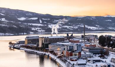 the hydropark in Notodden in winter