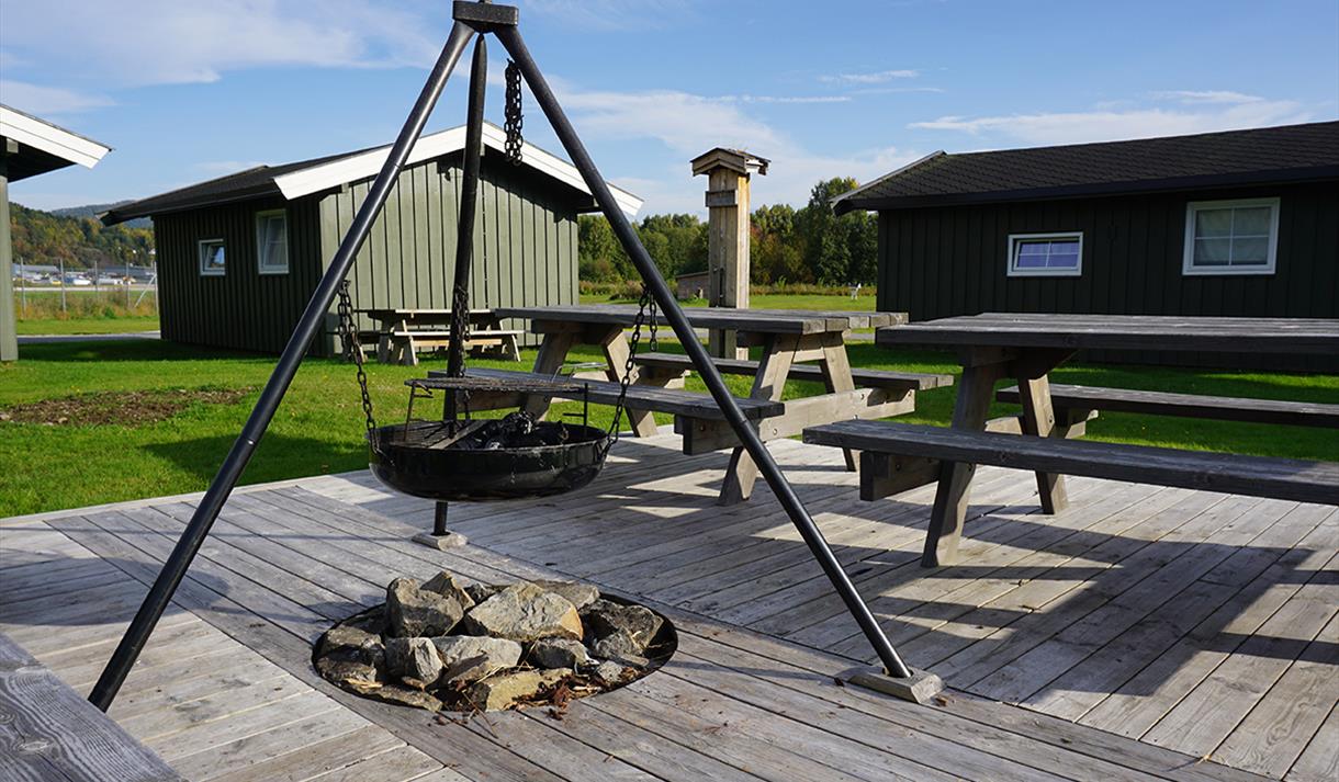 campfire at Notodden camping