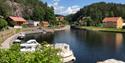 the boats lying at Løveid guest harbor in Skien