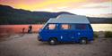 camper van by the beach to Kilen Camping on a summer evening