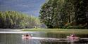 2 kayakers at lake Nisser in Vrådal