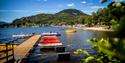 pier with rowing boats for rent at Straand Sommerland in Vrådal