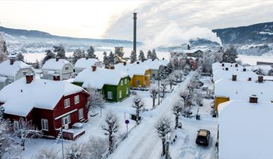 Grønnbyen in Notodden in winter