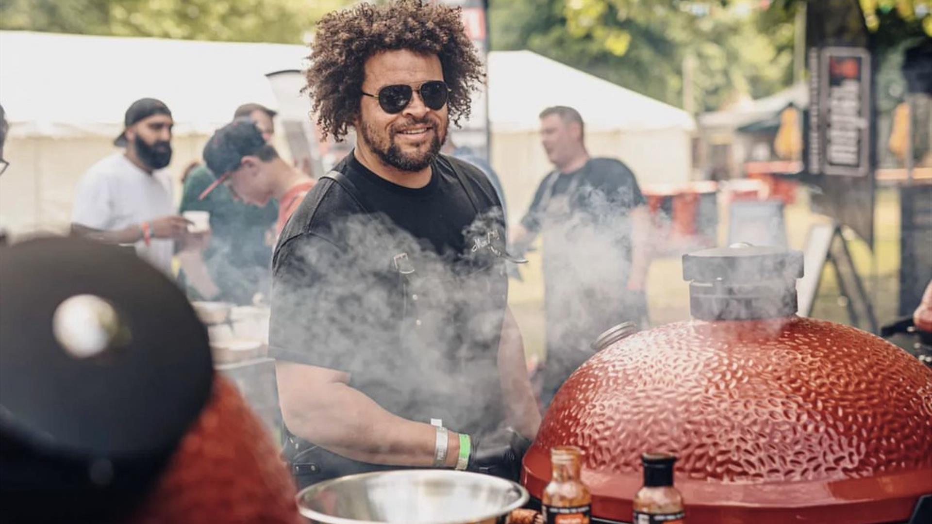 Founder of Embers at his Fire Bowl Cooking class