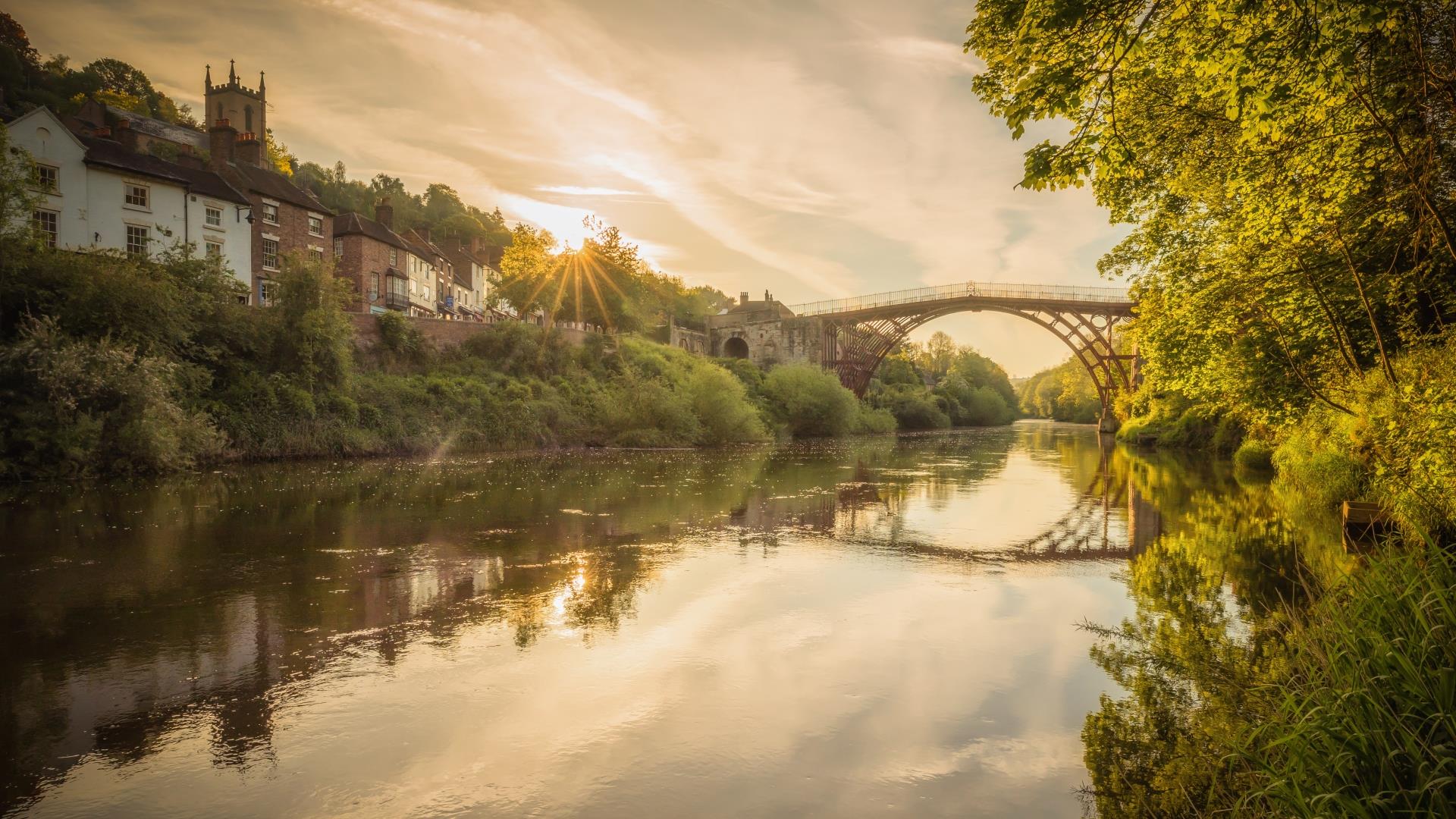 View of bridge over the river in Ironbridge