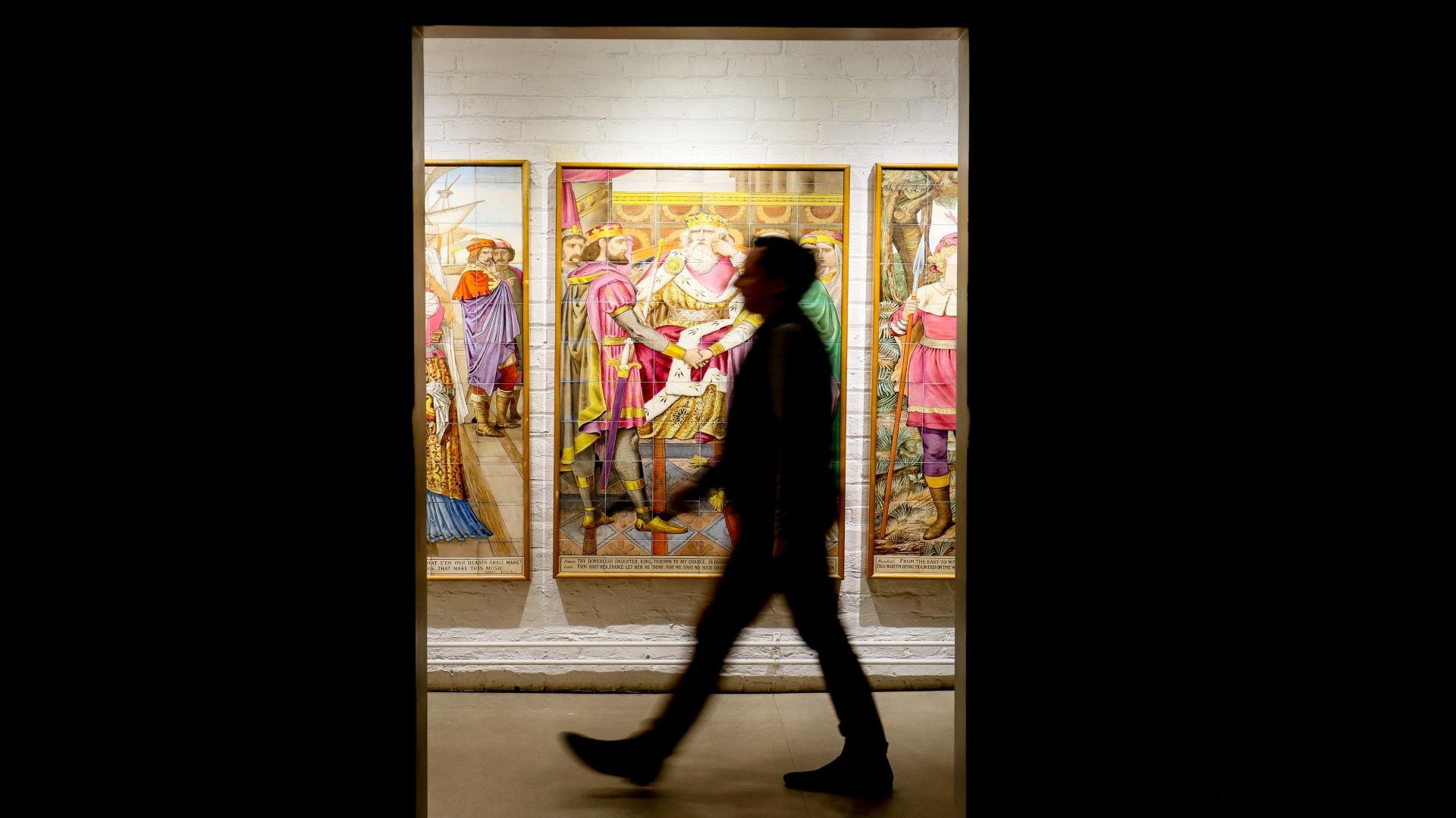 Person walking through the Jackfield Tile Museum