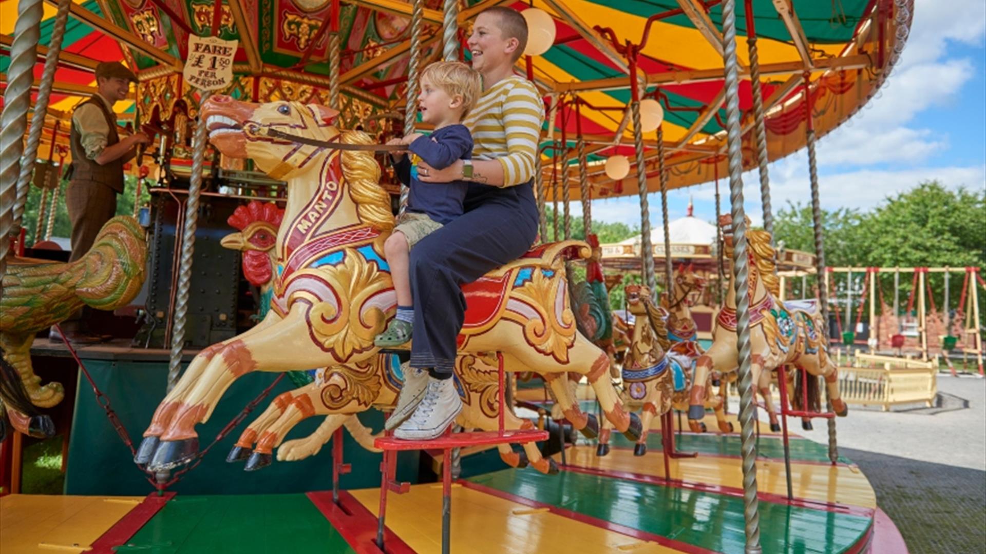 People on a carousel