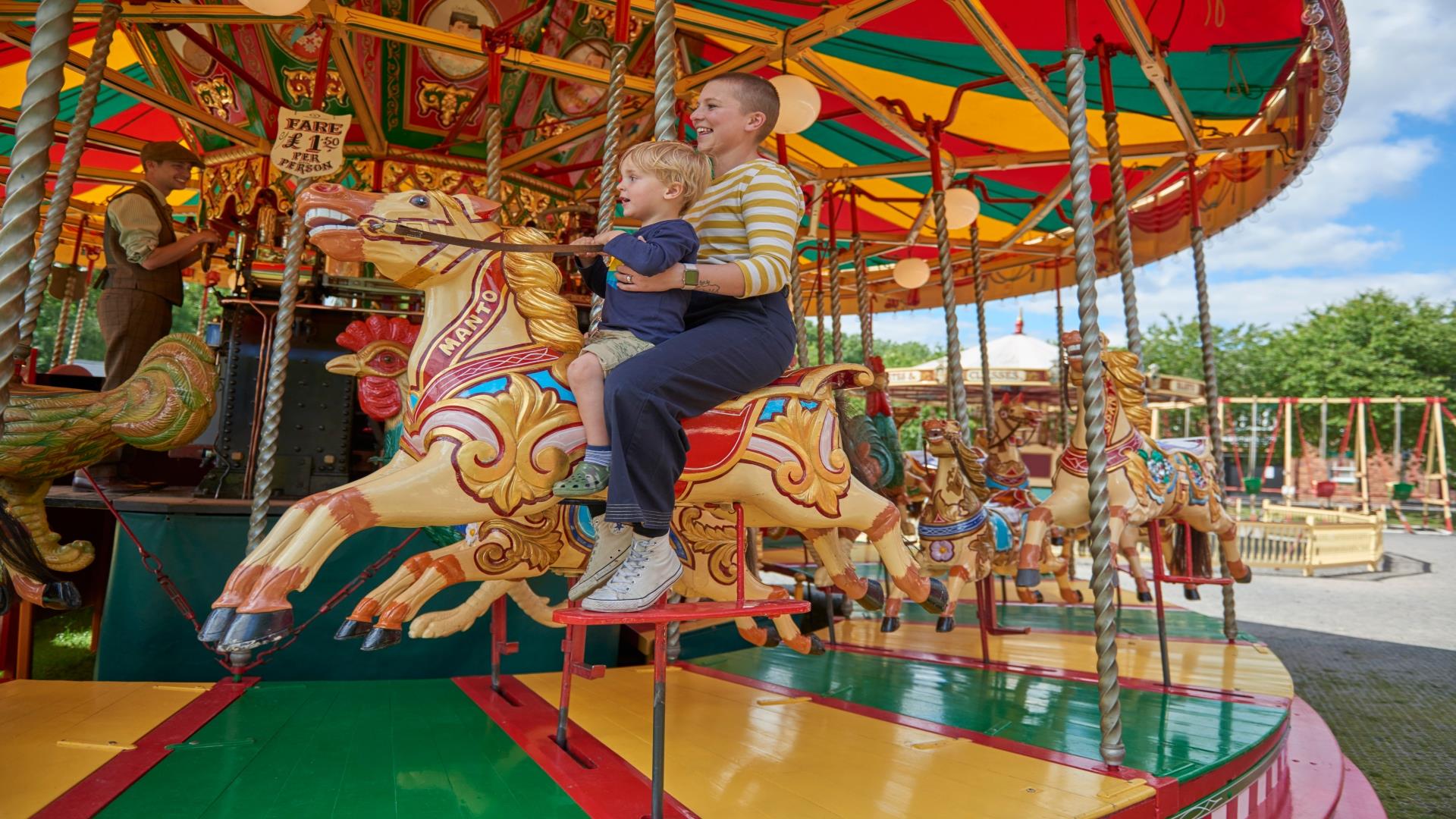 Children on a carousel