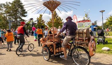 A street performer on his bike at Love Telford 2022
