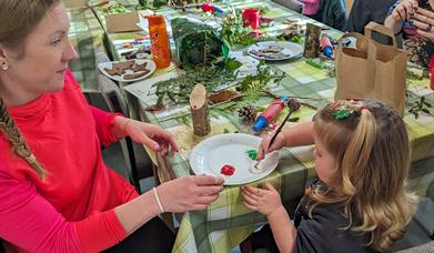 Families making decorations