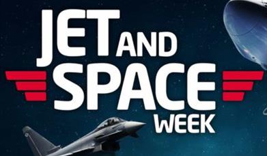 Jet & Space Week Logo Featuring text and a Jet