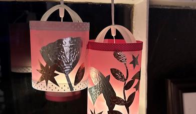 Hanging paper lanterns