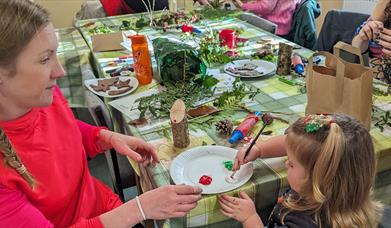 Families making decorations