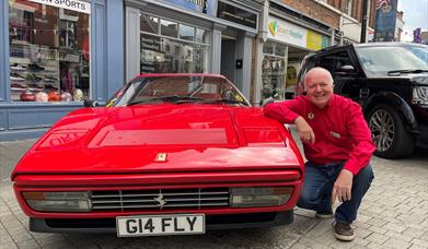 Kevin Brown and his red Ferrari