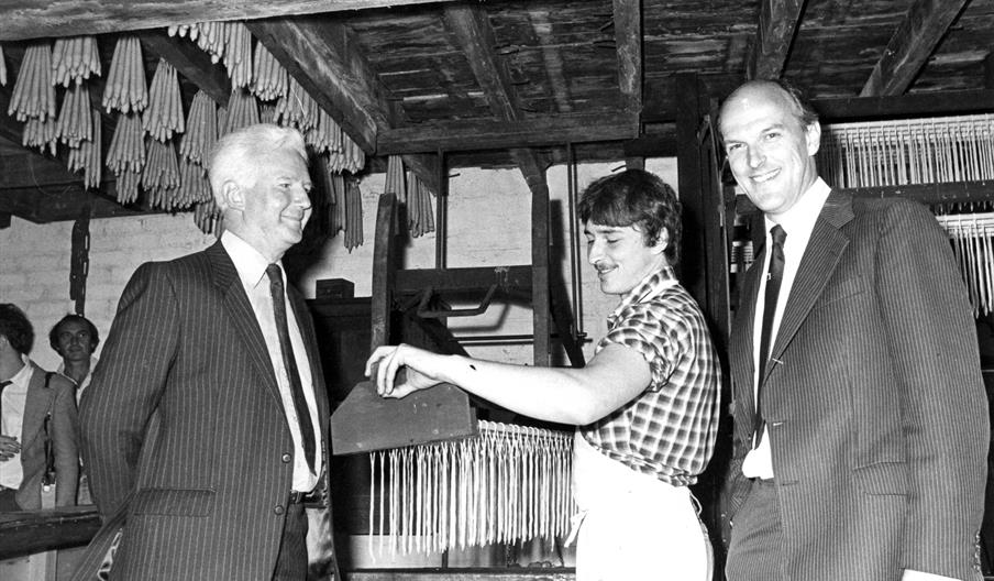 Neil Cossons, former Director of The Ironbridge Gorge Museum Trust (Right) meeting with the Chairman of Prince's Patent Candle Co., Peter Cast (Left)