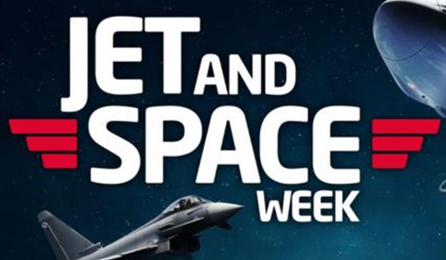 Jet & Space Week Logo Featuring text and a Jet