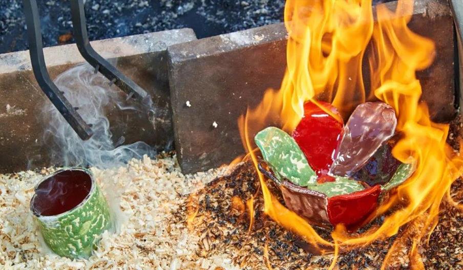 Raku being fired.