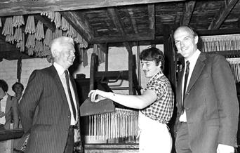 Neil Cossons, former Director of The Ironbridge Gorge Museum Trust (Right) meeting with the Chairman of Prince's Patent Candle Co., Peter Cast (Left)