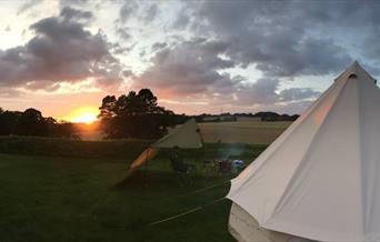 Camping at sun rise