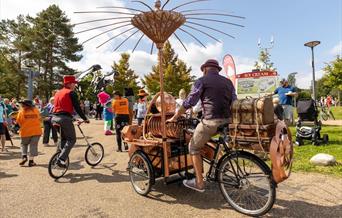 A street performer on his bike at Love Telford 2022