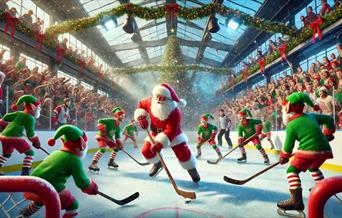 Santa vs Elves Ice Hockey Match 2025