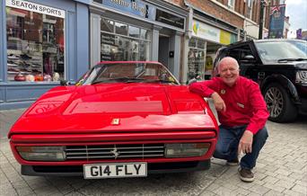 Kevin Brown and his red Ferrari