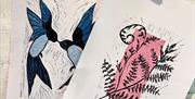 Nature inspired lino prints