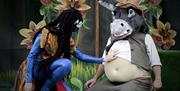 A picture of Titania and Bottom in A Midsummer Night's Dream