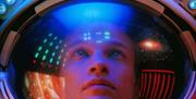 Picture of an Astronaut's face inside helmet