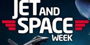 Jet & Space Week Logo Featuring text and a Jet