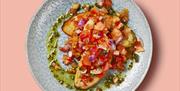 Bruschetta with sunblush tomatoes infused with pesto