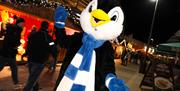 Telford Ice Rink penguin mascot at Telford Christmas Market