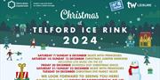 A wintery illustration with the Christmas 2024 dates and information that is detailed in the listing