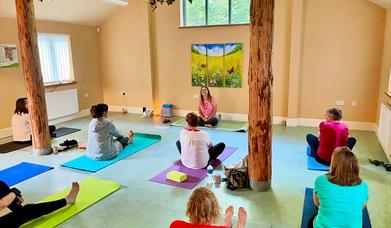 Yoga session in progress