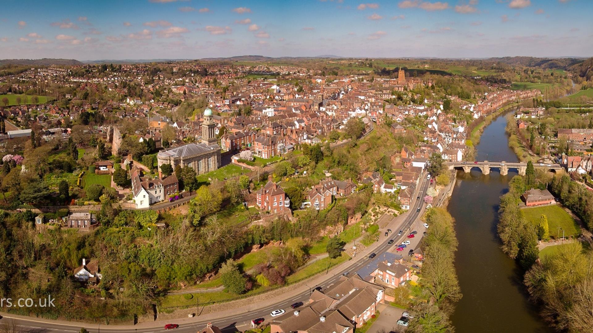 Aerial view of Bridgnorth high and low town