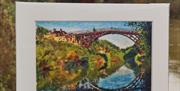 A pastel drawing of the Iron Bridge by Bob Maddox, artist at The Bolthole