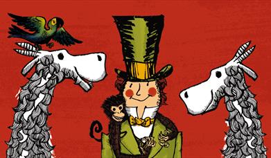 An illustration of Doctor Dolittle with the animals