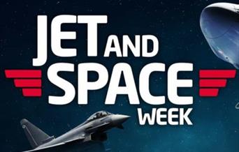 Jet & Space Week Logo Featuring text and a Jet