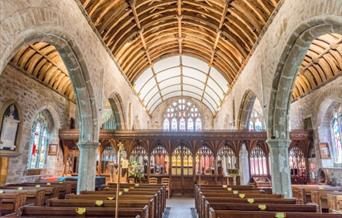 View of the inside of St Michaels Church in Chagford