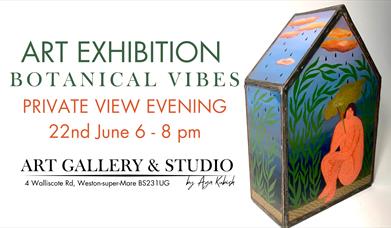 Exhibition poster - private viewing of Botanical Vibes with event information.